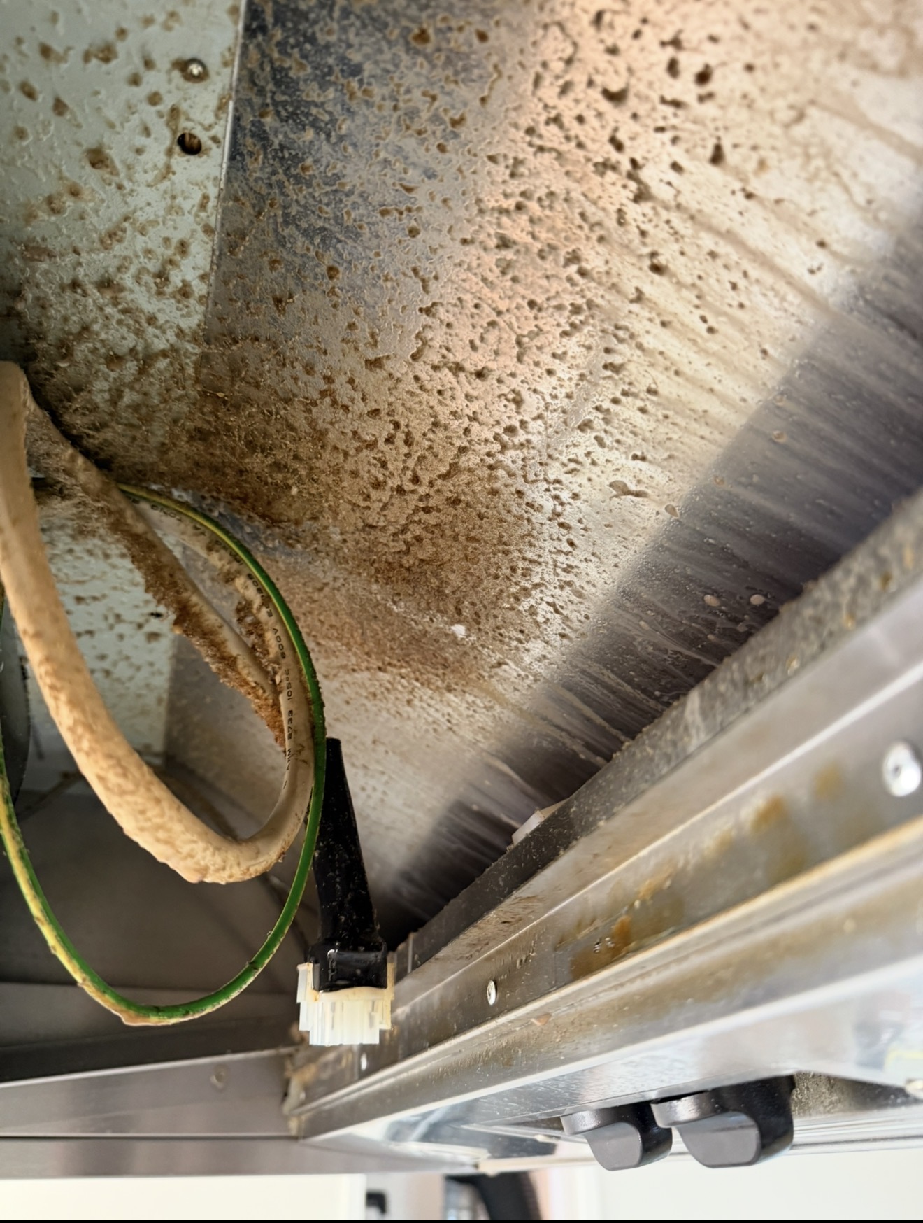 Commercial kitchen hood before cleaning